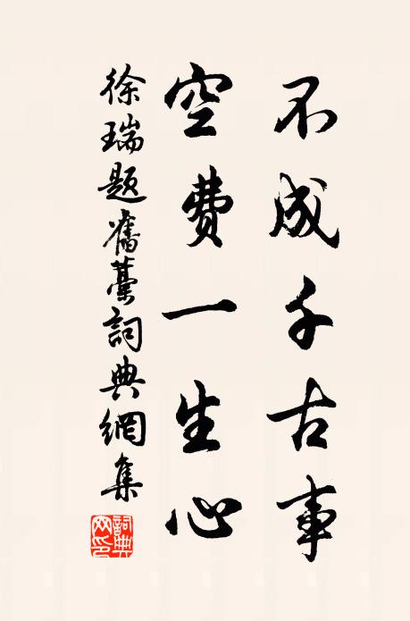 徐瑞不成千古事，空费一生心书法作品欣赏