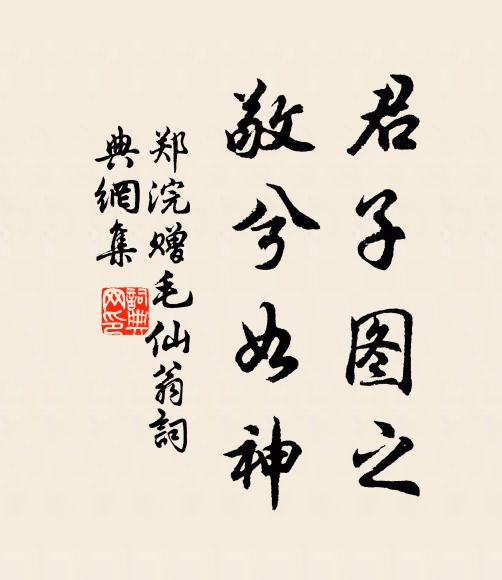 郑浣君子图之，敬兮如神书法作品欣赏