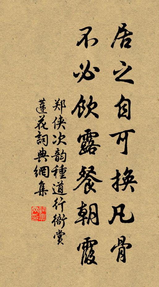 郑侠居之自可换凡骨，不必饮露餐朝霞书法作品欣赏