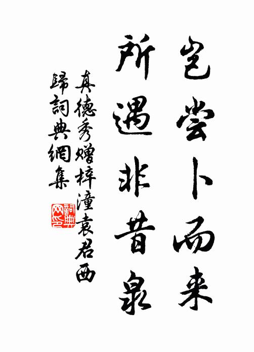 真德秀岂尝卜而来，所遇非昔泉书法作品欣赏