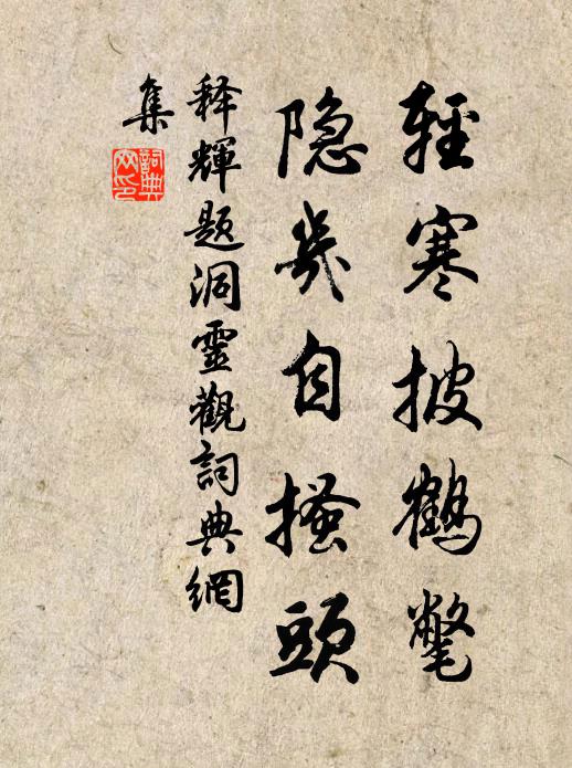 释辉轻寒披鹤氅，隐几自搔头书法作品欣赏