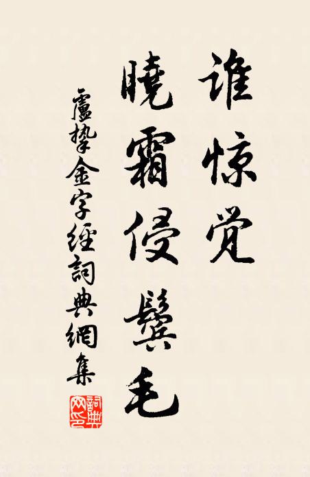 卢挚谁惊觉，晓霜侵鬓毛书法作品欣赏