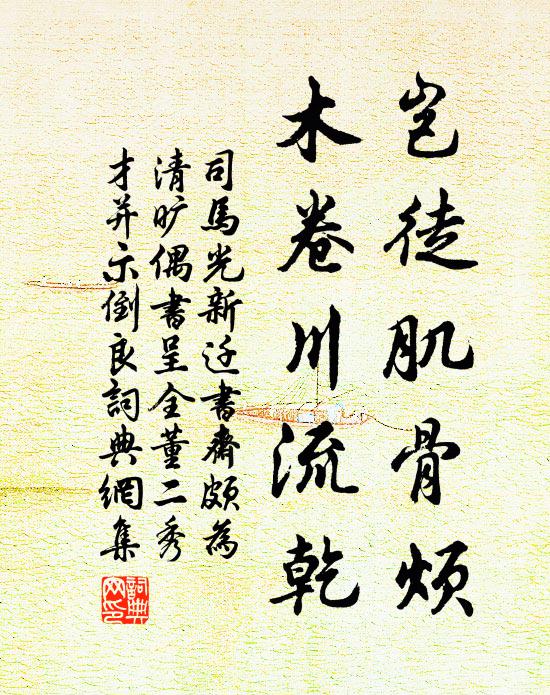 司马光岂徒肌骨烦，木卷川流乾书法作品欣赏