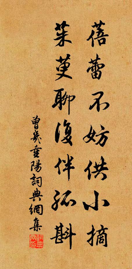 曾几蓓蕾不妨供小摘，茱萸聊复伴孤斟书法作品欣赏