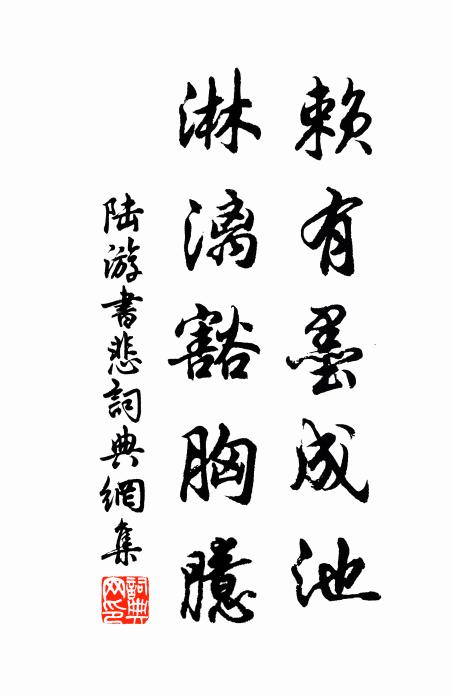 陆游赖有墨成池，淋漓豁胸臆书法作品欣赏