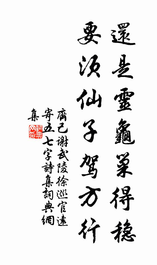齐己还是灵龟巢得稳，要须仙子驾方行书法作品欣赏