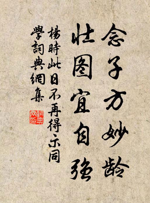 杨时念子方妙龄，壮图宜自强书法作品欣赏
