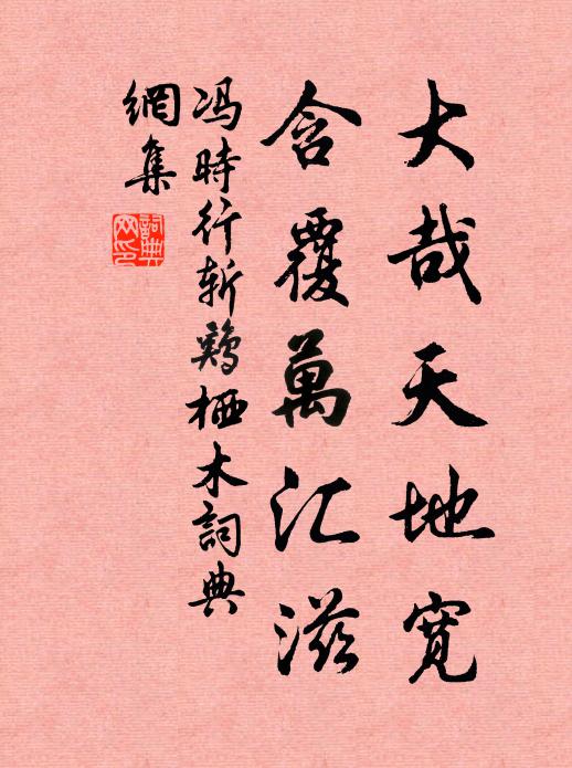 冯时行大哉天地宽，含覆万汇滋书法作品欣赏