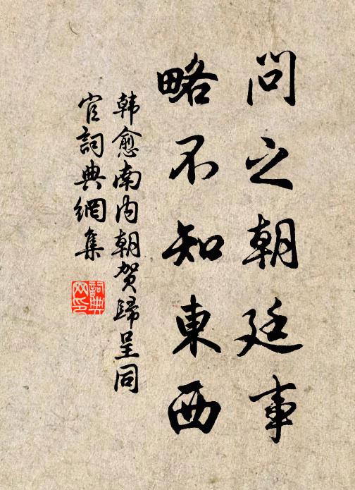 韩愈问之朝廷事，略不知东西书法作品欣赏