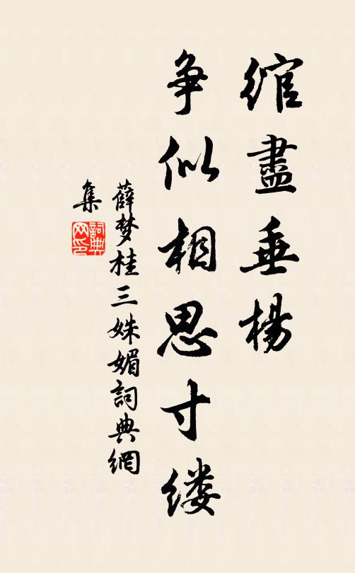 薛梦桂绾尽垂杨，争似相思寸缕书法作品欣赏