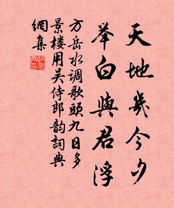 方岳天地几今夕，举白与君浮书法作品欣赏