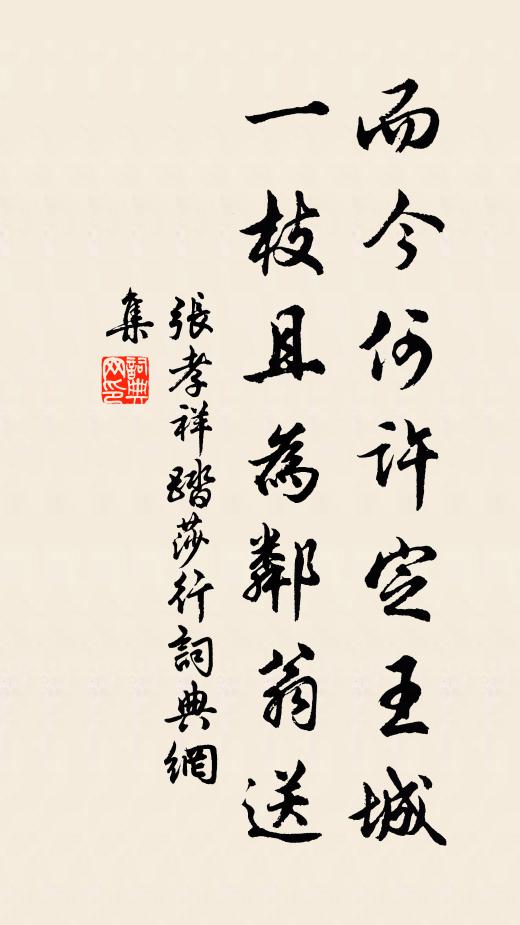 张孝祥而今何许定王城，一枝且为邻翁送书法作品欣赏