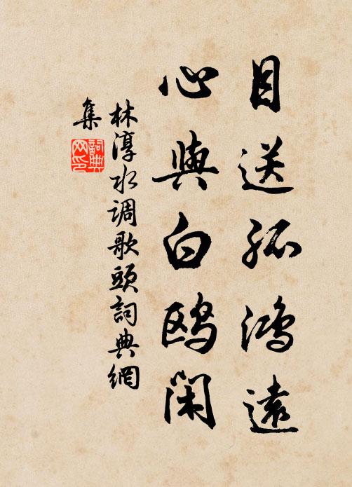 林淳目送孤鸿远，心与白鸥闲书法作品欣赏