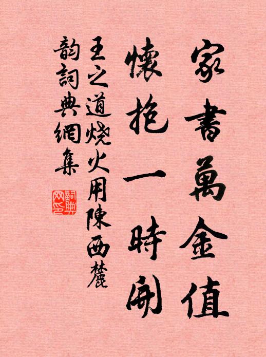 王之道家书万金值，怀抱一时开书法作品欣赏