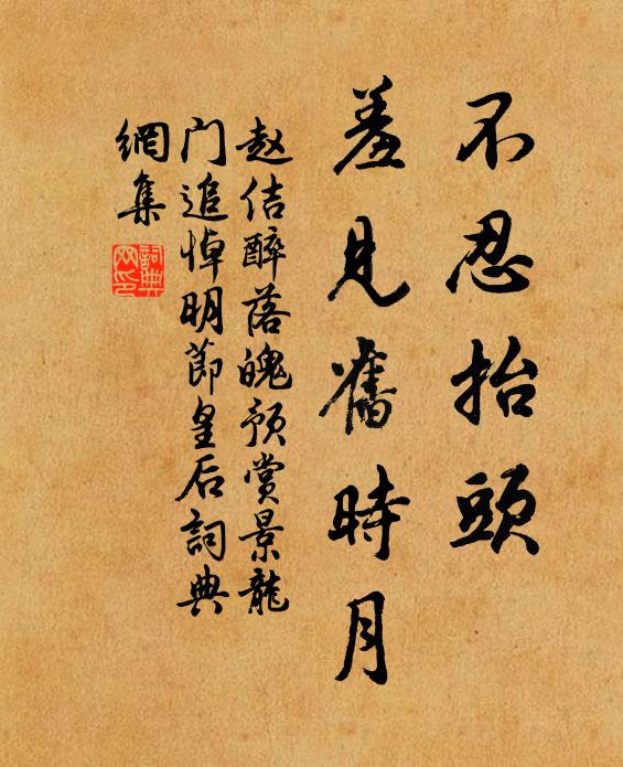 赵佶不忍抬头，羞见旧时月书法作品欣赏