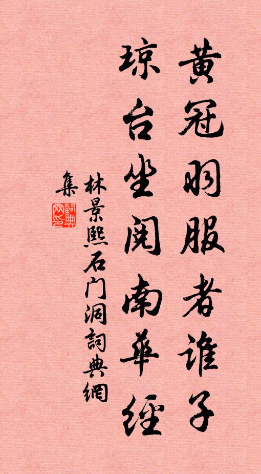 林景熙黄冠羽服者谁子，琼台坐阅南华经书法作品欣赏