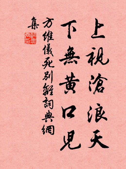 方维仪上视沧浪天，下无黄口儿书法作品欣赏