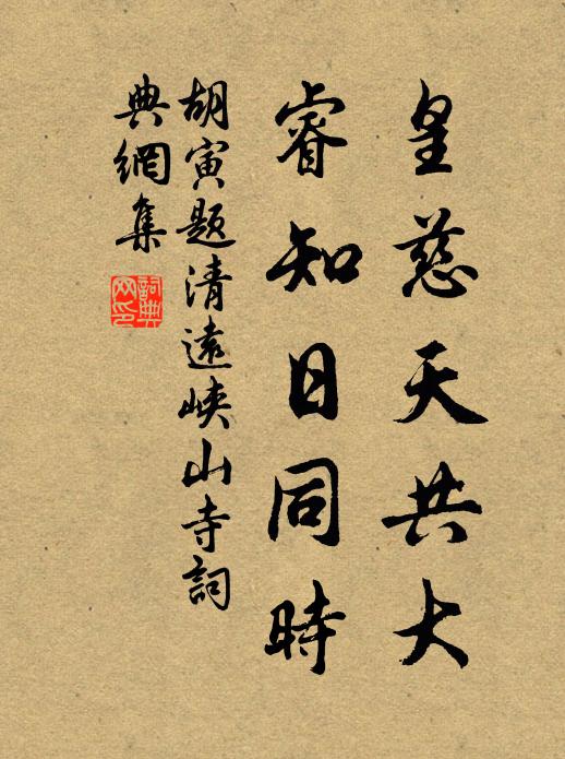胡寅皇慈天共大，睿知日同时书法作品欣赏