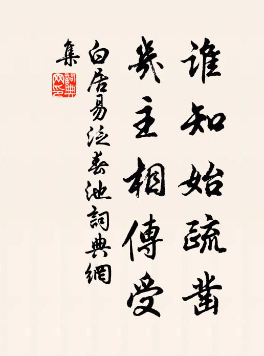 白居易谁知始疏凿，几主相传受书法作品欣赏