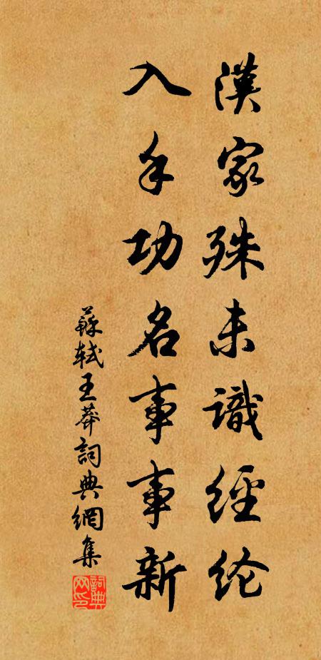 苏轼汉家殊未识经纶，入手功名事事新书法作品欣赏
