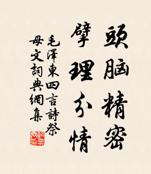 头脑精密,擘理分情书法作品欣赏