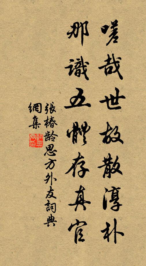 张椿龄嗟哉世故散淳朴，那识五体存真官书法作品欣赏