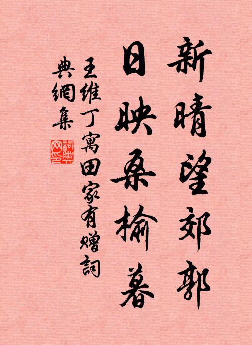 王维新晴望郊郭，日映桑榆暮书法作品欣赏