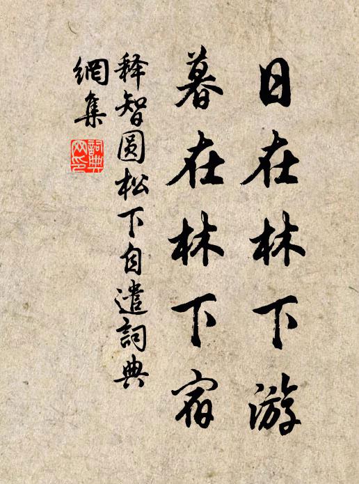 释智圆日在林下游，暮在林下宿书法作品欣赏