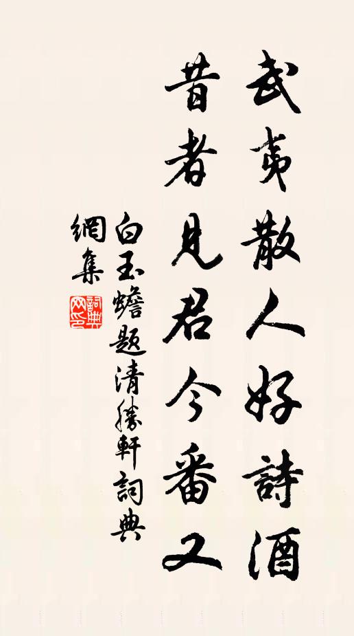 白玉蟾武夷散人好诗酒，昔者见君今番又书法作品欣赏