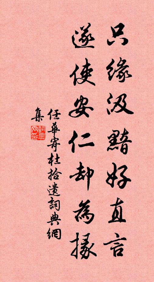 任华只缘汲黯好直言，遂使安仁却为掾书法作品欣赏