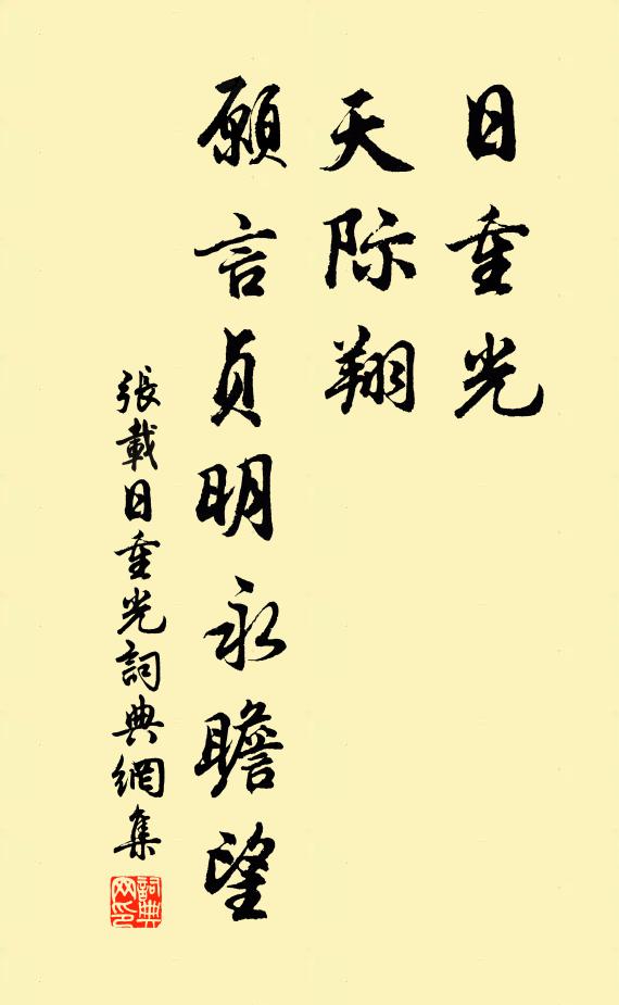 张载日重光，天际翔，愿言贞明永瞻望书法作品欣赏