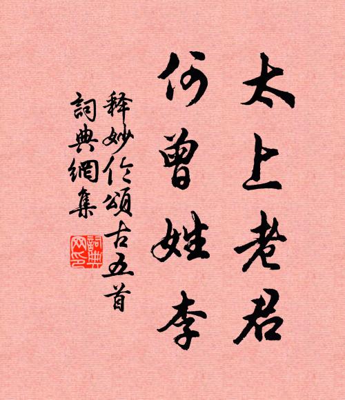 释妙伦太上老君，何曾姓李书法作品欣赏