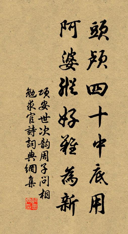 项安世头颅四十中底用，阿婆纵好难为新书法作品欣赏