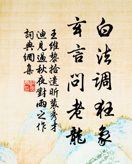 王维白法调狂象，玄言问老龙书法作品欣赏