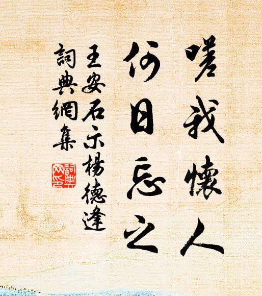 王安石嗟我怀人，何日忘之书法作品欣赏
