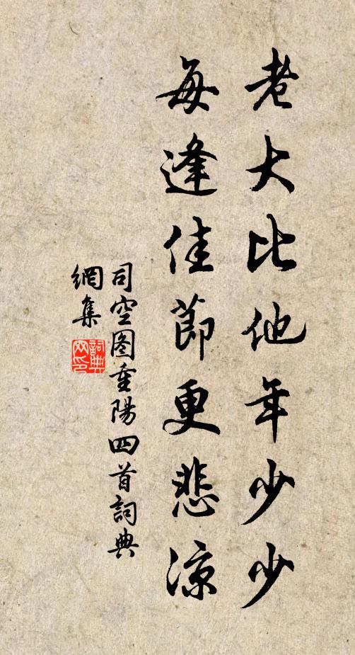 司空图老大比他年少少，每逢佳节更悲凉书法作品欣赏