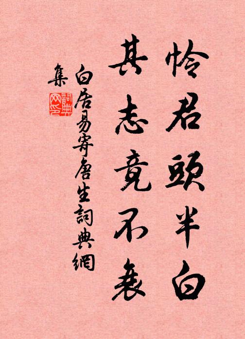 白居易怜君头半白，其志竟不衰书法作品欣赏