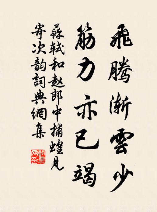苏轼飞腾渐云少，筋力亦已竭书法作品欣赏
