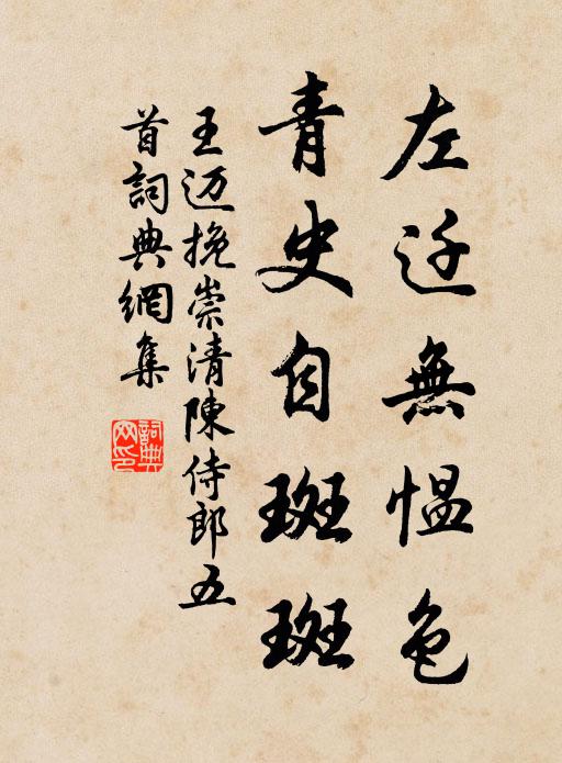 王迈左迁无愠色，青史自斑斑书法作品欣赏