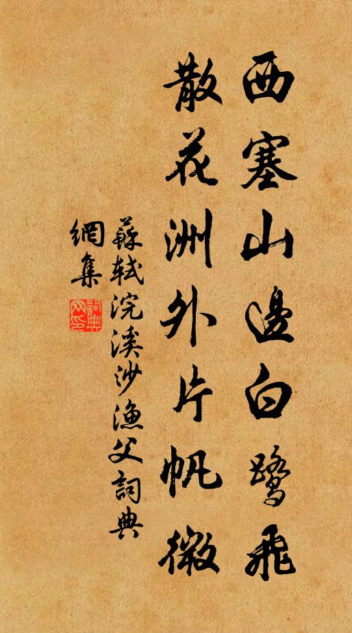 苏轼西塞山边白鹭飞，散花洲外片帆微书法作品欣赏