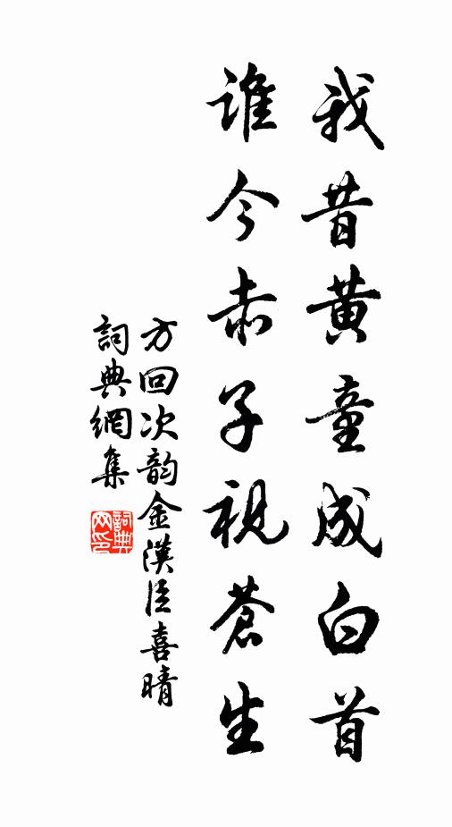 方回我昔黄童成白首，谁今赤子视苍生书法作品欣赏