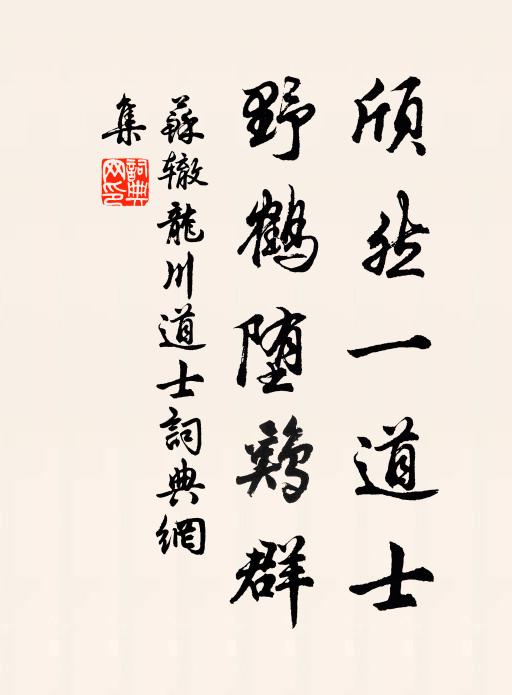 苏辙颀然一道士，野鹤堕鸡群书法作品欣赏