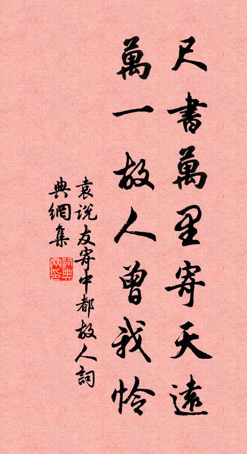 袁说友尺书万里寄天远，万一故人曾我怜书法作品欣赏