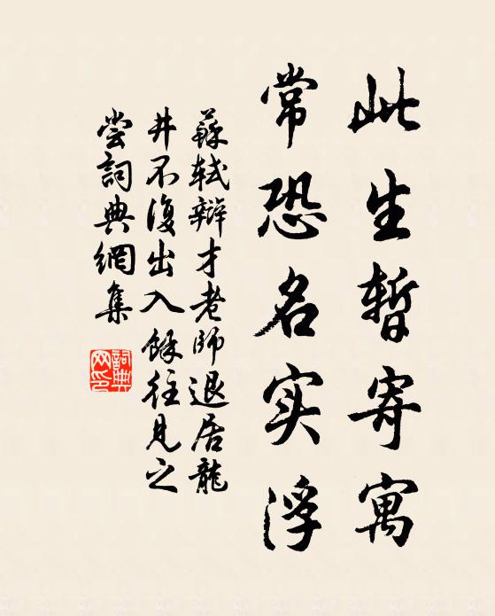 苏轼此生暂寄寓，常恐名实浮书法作品欣赏