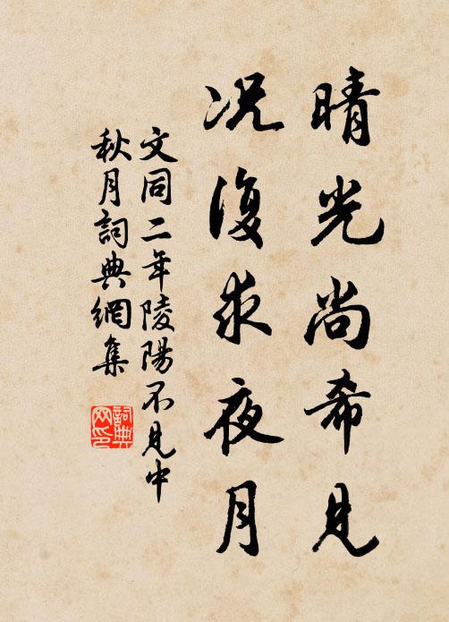 文同晴光尚希见，况复求夜月书法作品欣赏