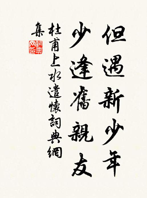 杜甫但遇新少年,少逢旧亲友书法作品欣赏