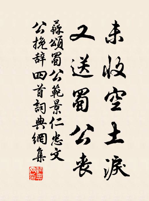 苏颂未收空土泪，又送蜀公丧书法作品欣赏