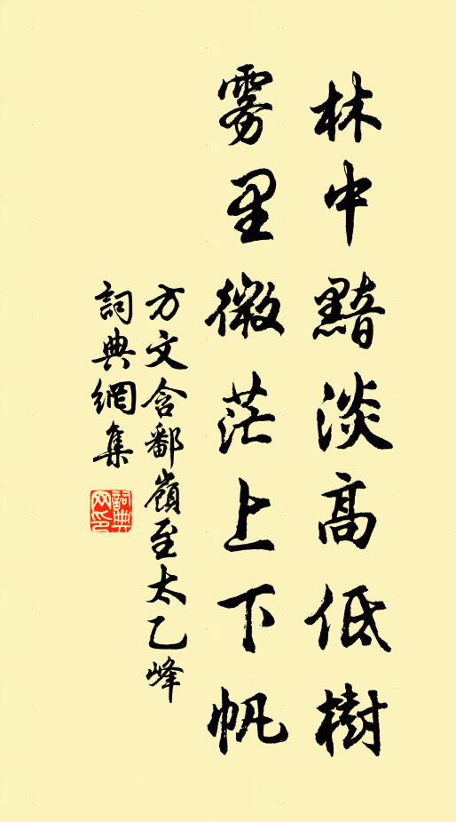 方文林中黯淡高低树，雾里微茫上下帆书法作品欣赏