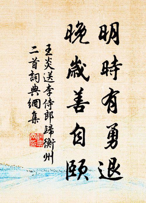 王炎明时有勇退，晚岁善自颐书法作品欣赏