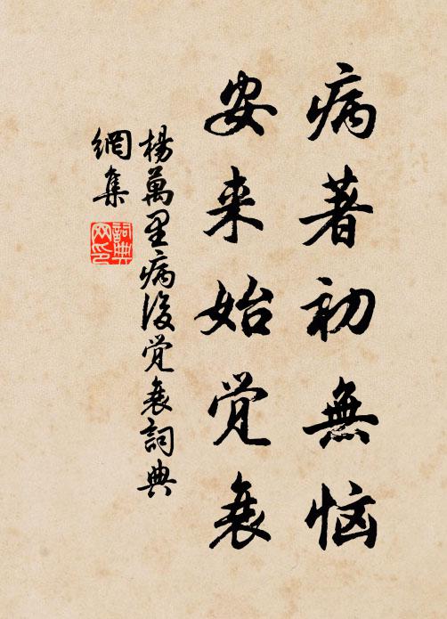 杨万里病著初无恼，安来始觉衰书法作品欣赏